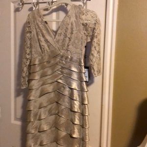 Adrianna Papell Champagne Gown Size 2
